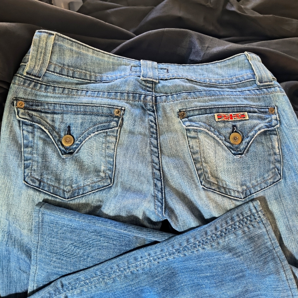Hudson Jeans Blue Straight Leg Jeans with Natural Fading